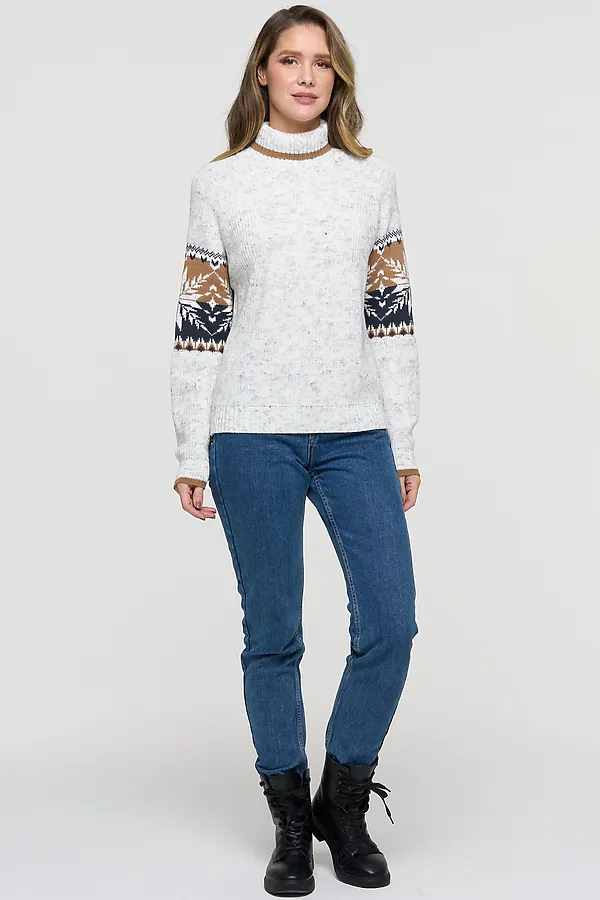 Свитер NEWVAY, вечерний иней/т.джинс/карамельный кофе - фото 2