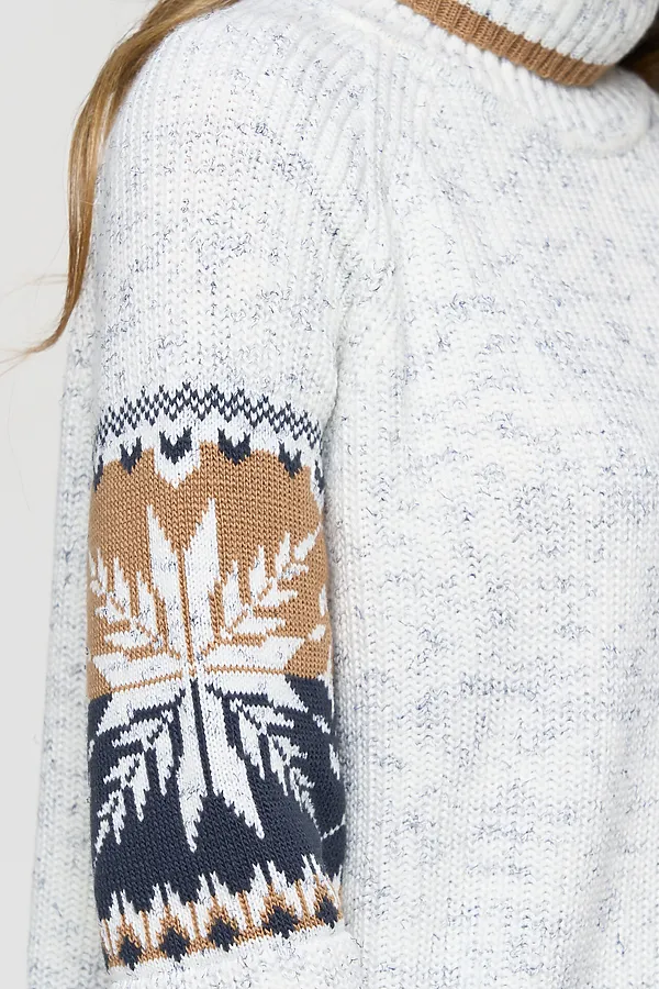 Свитер NEWVAY, вечерний иней/т.джинс/карамельный кофе - фото 2