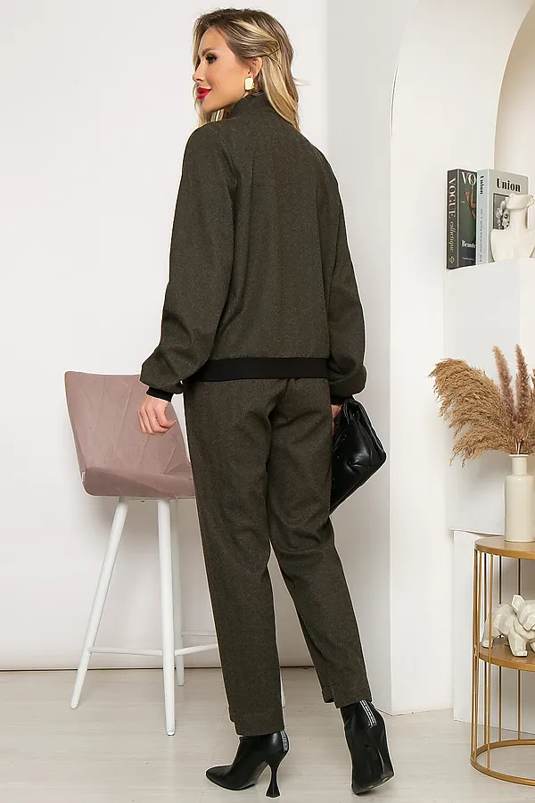 Костюм (Жакет+Брюки) LADY TAIGA, тёмный хаки - фото 2