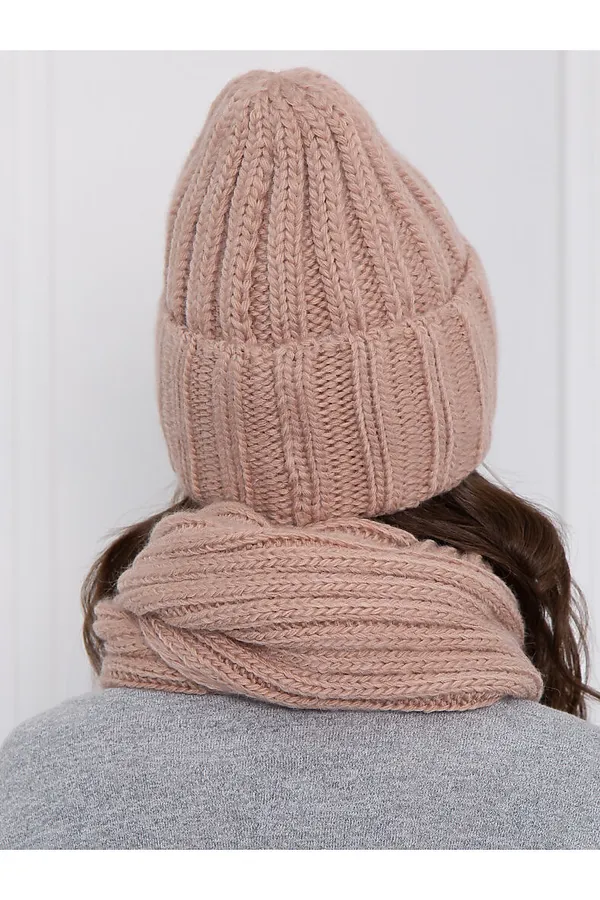 Комплект (Шапка+Снуд+Варежки) BELLOVERA, пудровый - фото 2