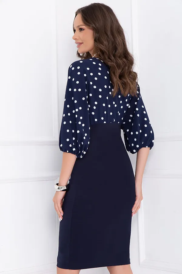 Платье BELLOVERA, синий, белый - фото 2