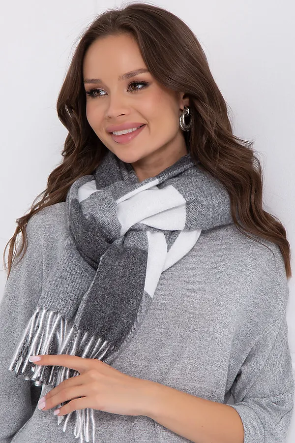 Палантин  BELLOVERA, серый, белый - фото 2