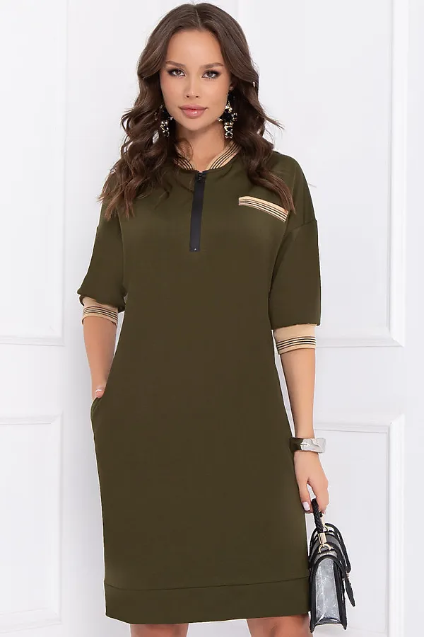 Платье BELLOVERA, хаки - фото 2