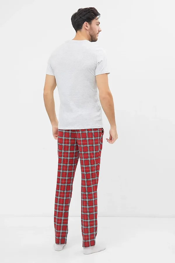 Пижама MARK FORMELLE, серый меланж 4306-а +красная клетка - фото 2