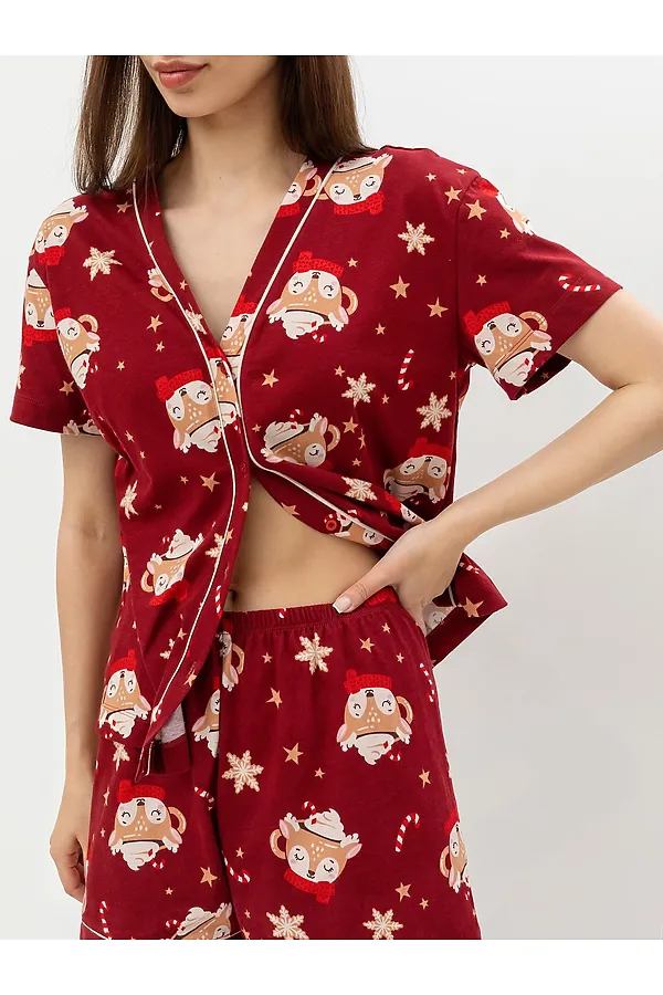 Пижама MARK FORMELLE, олени на бордовом - фото 2