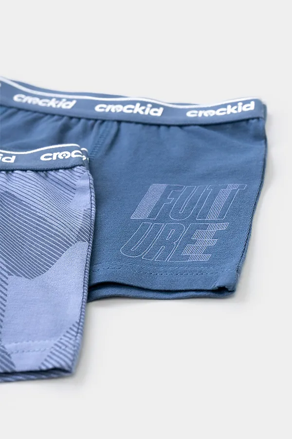 Трусы 2 шт. CROCKID, гроз.туча,пыльно-голуб.джинс,геометрия - фото 2