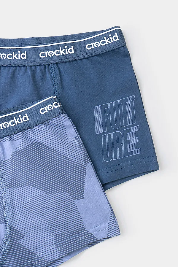 Трусы 2 шт. CROCKID, гроз.туча,пыльно-голуб.джинс,геометрия - фото 2