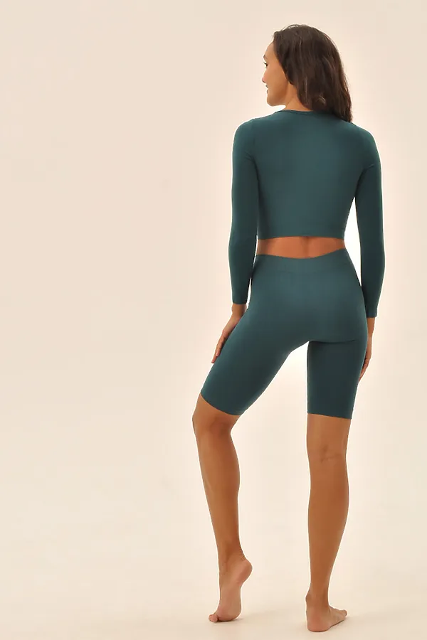 MY Топ женский MA929 CROP TOP MANICA LUNGA (1/72) (emerald (изумруд) MY, emerald (изумруд) - фото 2