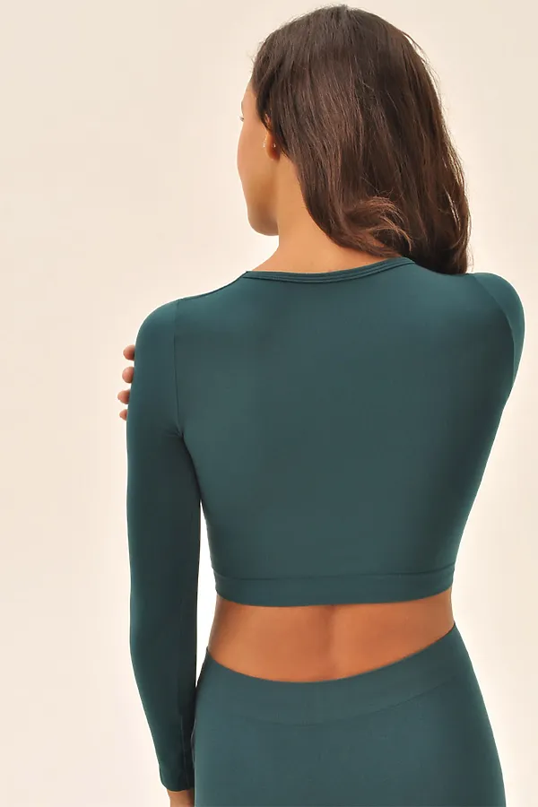 MY Топ женский MA929 CROP TOP MANICA LUNGA (1/72) (emerald (изумруд) MY, emerald (изумруд) - фото 2