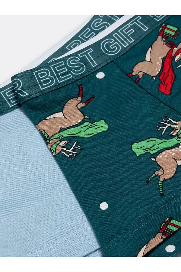 Трусы 2шт MARK FORMELLE, олени +голубой - фото 2