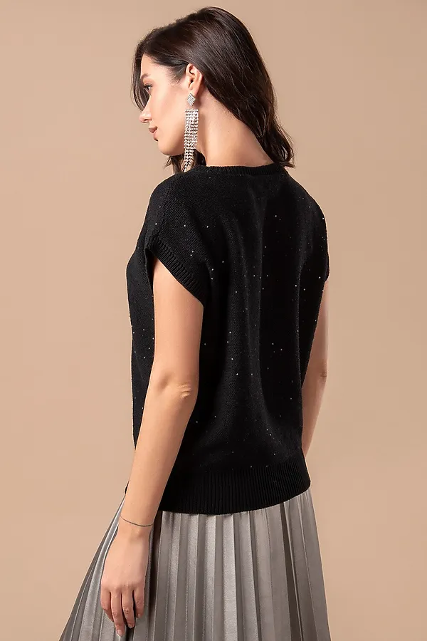 Джемпер  VILATTE, черный_черный_пайетки - фото 2