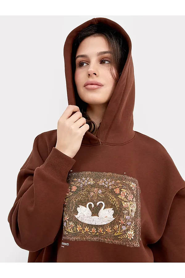 Худи  MARK FORMELLE, кофе +печать - фото 2