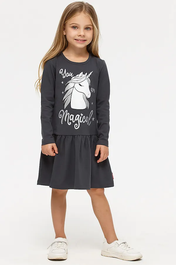 Платье KOGANKIDS, т.серый - фото 2