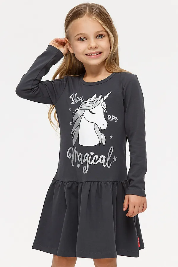 Платье KOGANKIDS, т.серый - фото 2