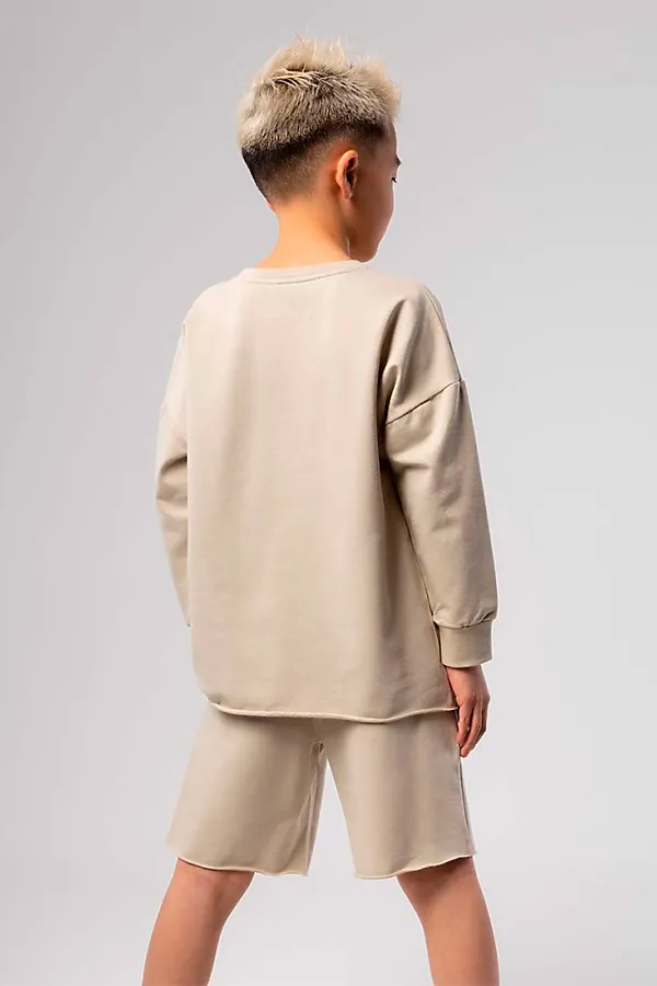 Костюм (Свитшот+Шорты) BODO, бежевый - фото 2