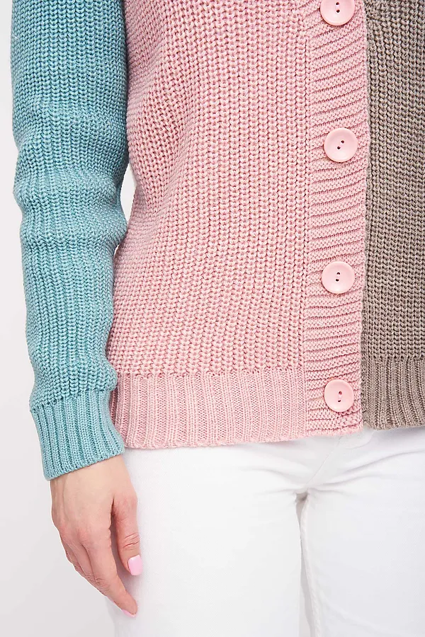 Жакет СТИЛЬ, мятно-розовый микс - фото 2