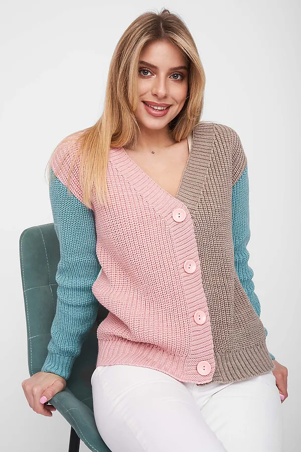 Жакет СТИЛЬ, мятно-розовый микс - фото 2