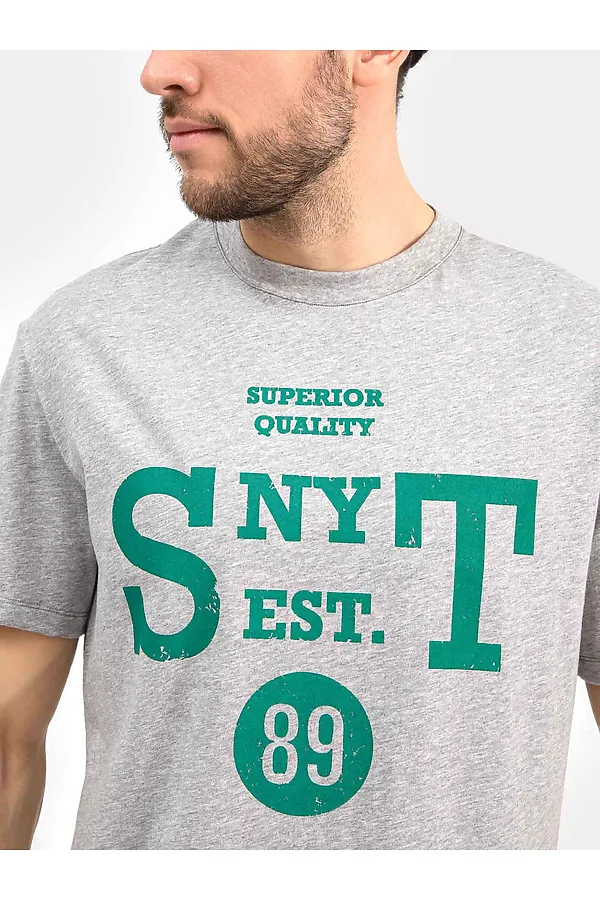 Футболка  MARK FORMELLE, серый меланж 4425-в +печать - фото 2