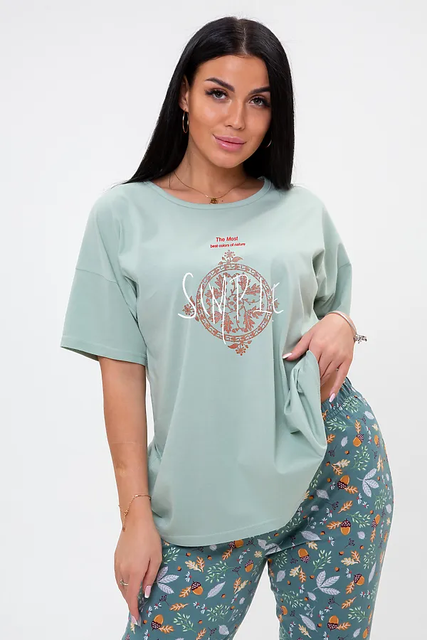 Костюм (Футболка+Бриджи) MODELLINI, зеленый - фото 2