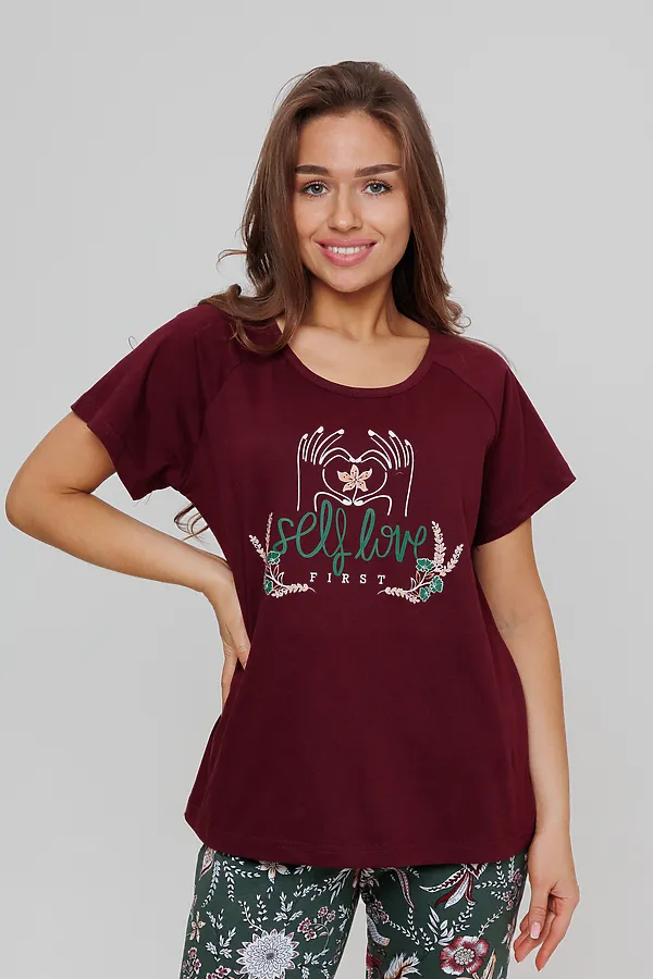 Костюм (Футболка+Бриджи) MODELLINI, бордовый - фото 2