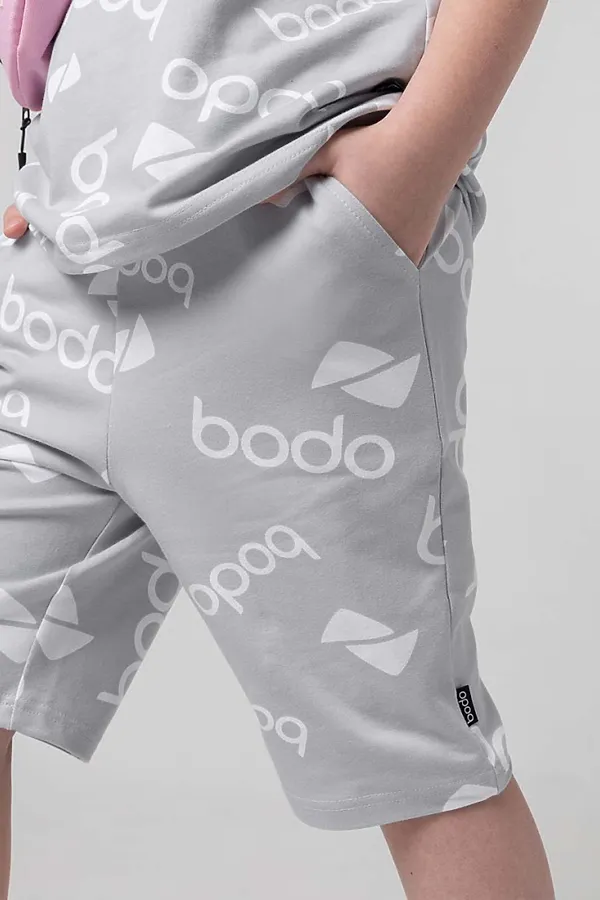 Костюм (Футболка+Шорты) BODO, серый (белый) - фото 2
