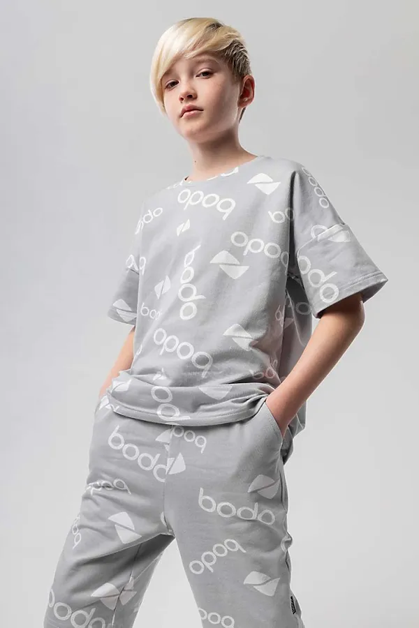 Костюм (Футболка+Шорты) BODO, серый (белый) - фото 2