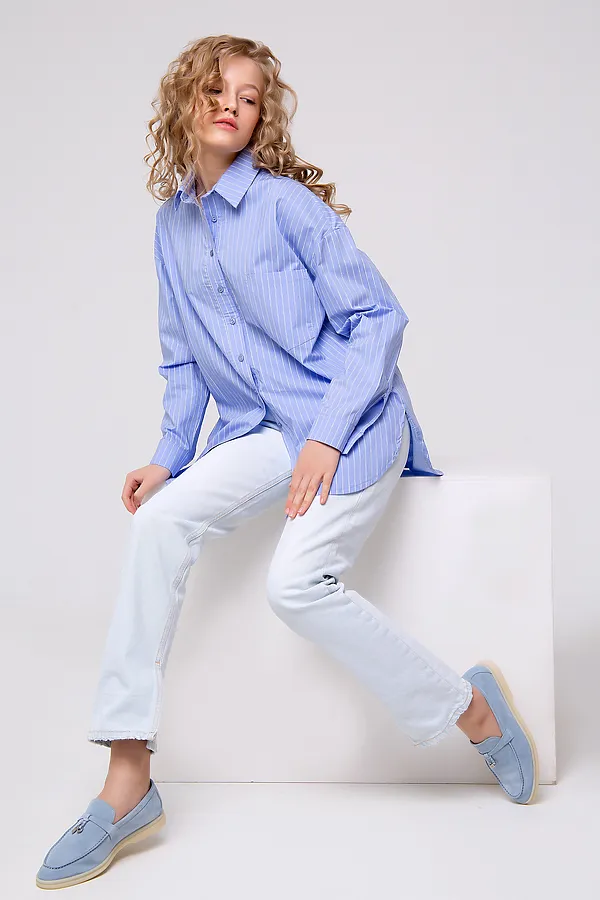 Рубашка RAPOSA, голубой/полоса - фото 2