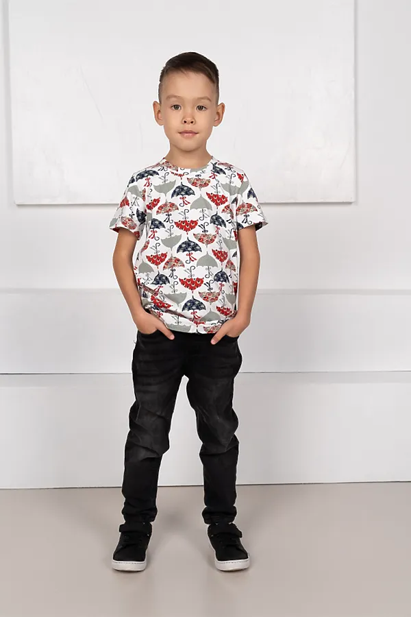 Футболка BINITA, бело-красная - фото 2