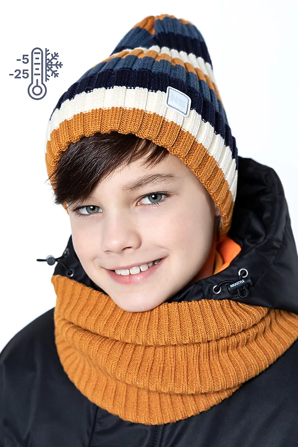 Комплект (Шапка + Снуд) NIKASTYLE, горчичный - фото 2