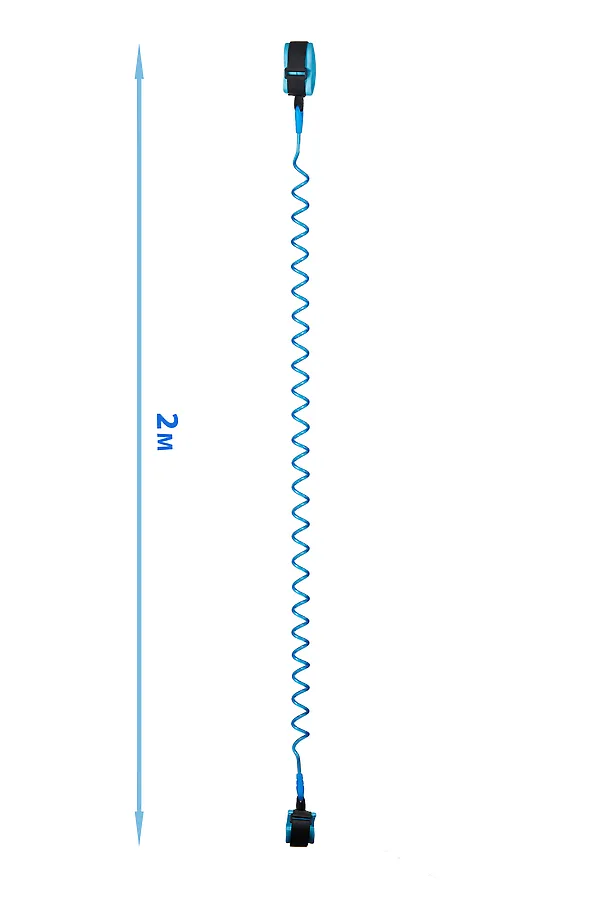 Поводок безопасности 2 м на пружине "Чилли Вилли" Nothing But Love, черный, светло-синий - фото 2