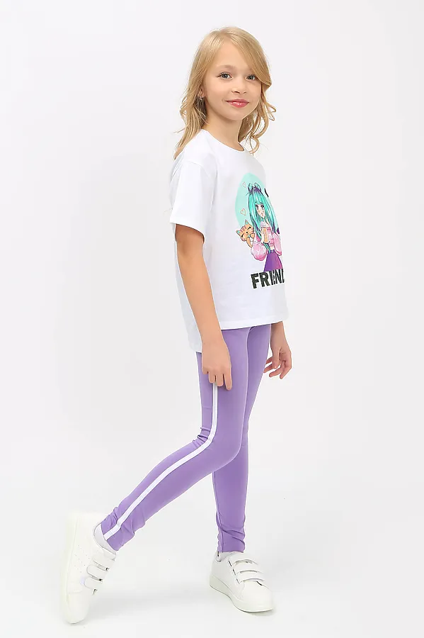Костюм (Футболка+Леггинсы) ИВАШКА, сиреневый - фото 2
