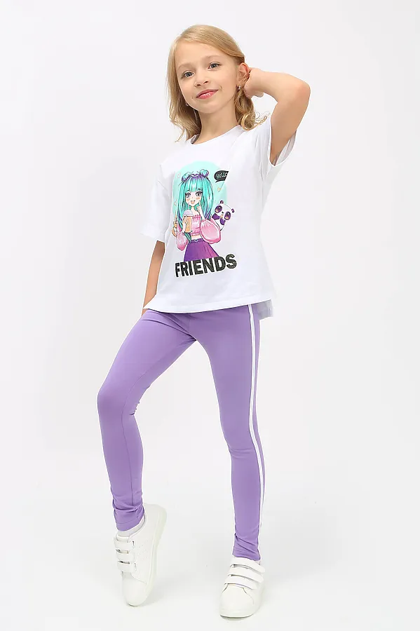 Костюм (Футболка+Леггинсы) ИВАШКА, сиреневый - фото 2