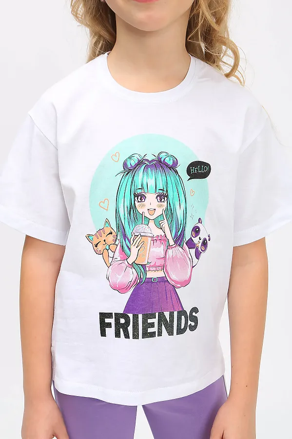 Костюм (Футболка+Леггинсы) ИВАШКА, сиреневый - фото 2