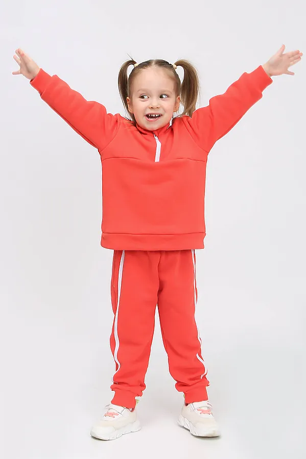 Костюм (Свитшот+Брюки) ИВАШКА, кораллово-оранжевый - фото 2