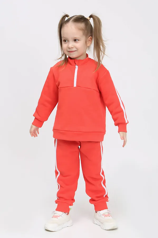 Костюм (Свитшот+Брюки) ИВАШКА, кораллово-оранжевый - фото 2