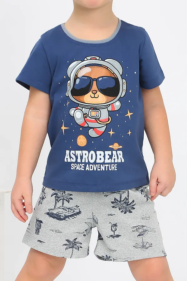 Костюм (Футболка+Шорты) ИВАШКА, индиго - фото 2