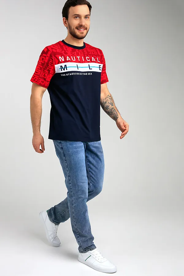 Футболка PLAYTODAY, тёмно-синий,красный,белый - фото 2