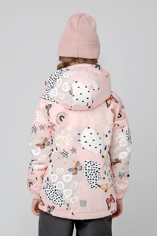 Куртка  CROCKID SALE, светлый жемчуг, абстракция и бабочки - фото 2