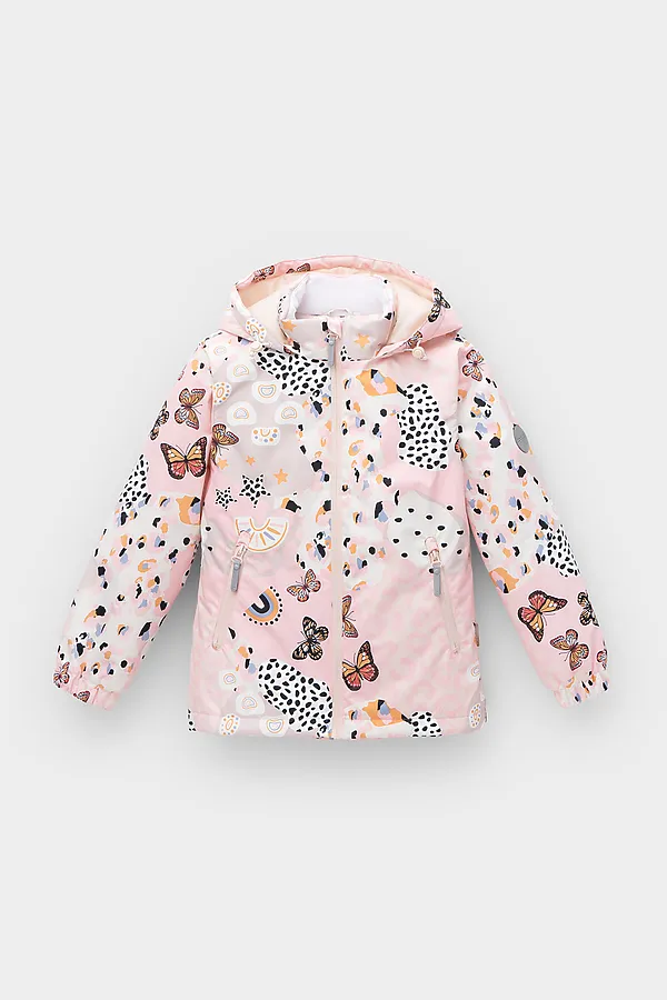 Куртка  CROCKID SALE, светлый жемчуг, абстракция и бабочки - фото 2