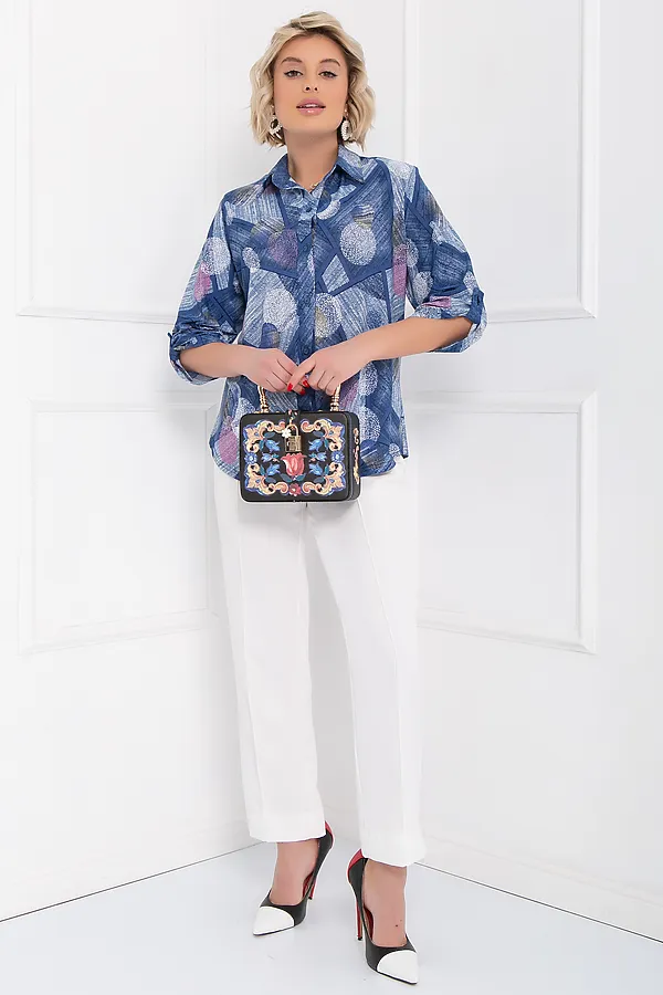 Блуза БЕЛЛОВЕРА, голубой, розовый - фото 2