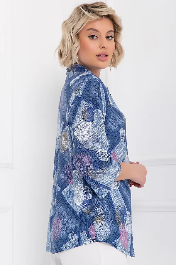 Блуза БЕЛЛОВЕРА, голубой, розовый - фото 2