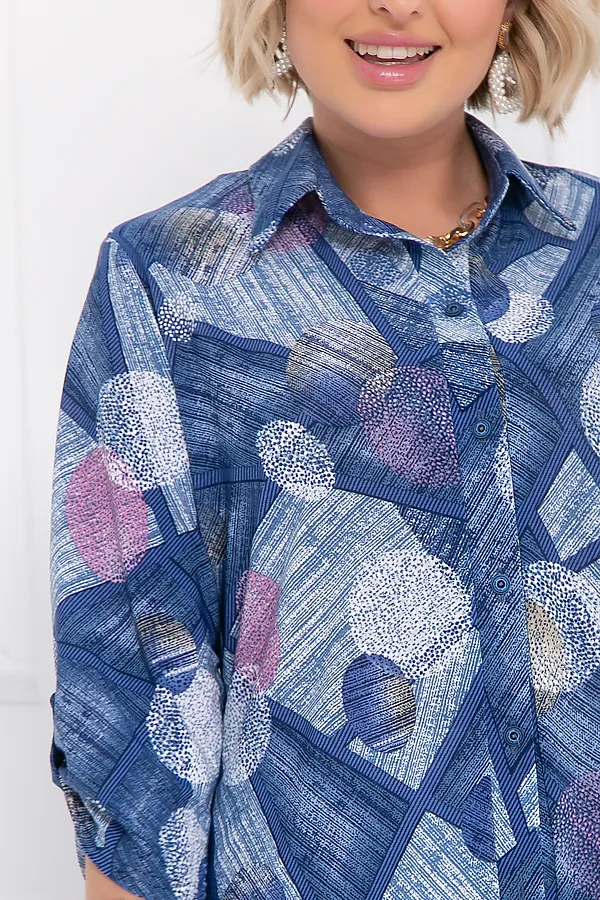 Блуза БЕЛЛОВЕРА, голубой, розовый - фото 2