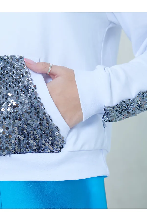 Худи NOTA BENE, белый,серебряный - фото 2