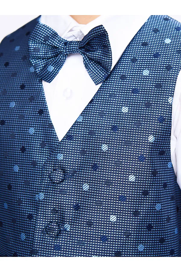 Костю (Жилет+Брюки+Рубашка+Бабочка) M&D, деним - фото 2