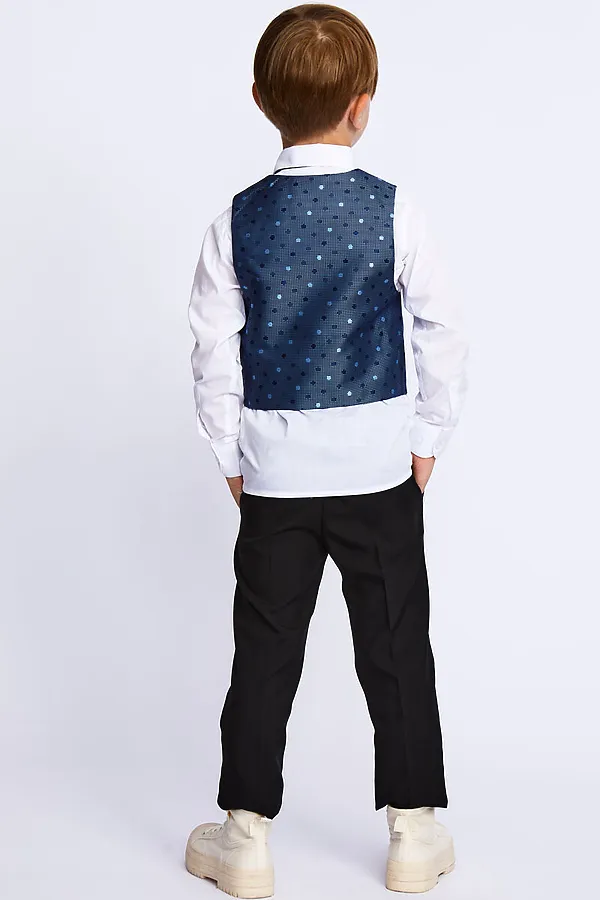 Костю (Жилет+Брюки+Рубашка+Бабочка) M&D, деним - фото 2