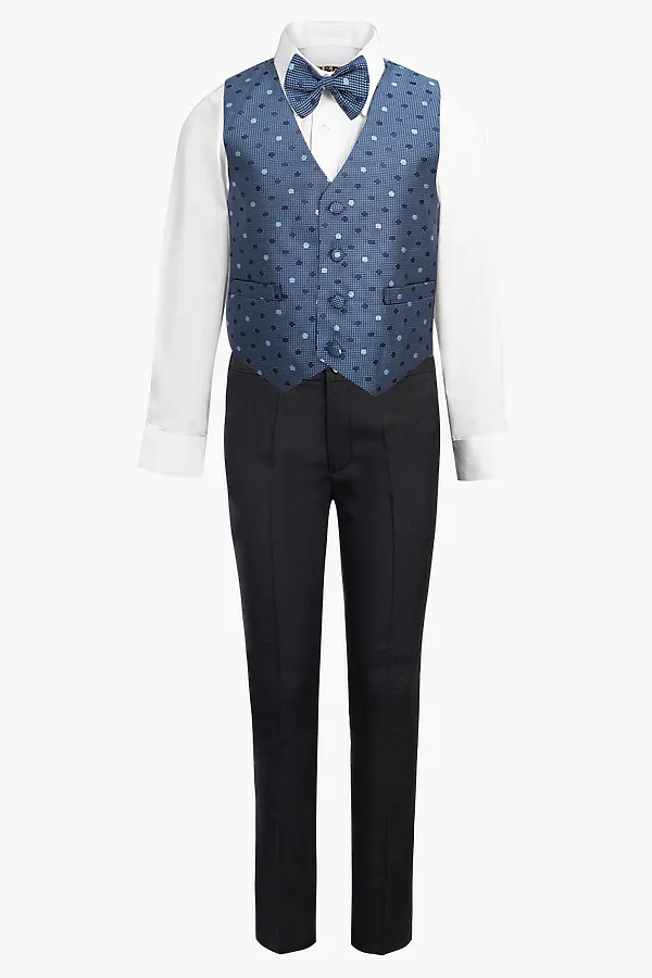 Костю (Жилет+Брюки+Рубашка+Бабочка) M&D, деним - фото 2