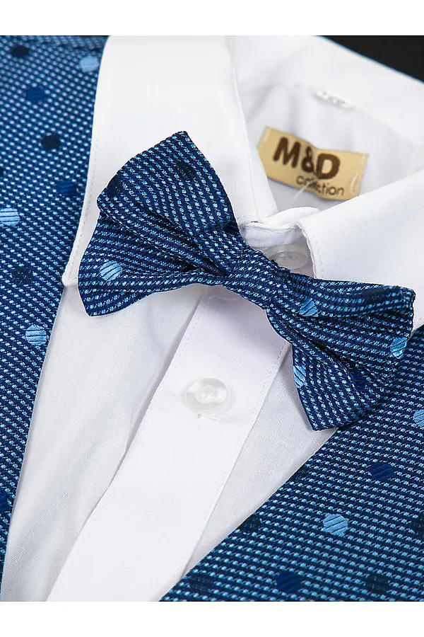 Костю (Жилет+Брюки+Рубашка+Бабочка) M&D, деним - фото 2