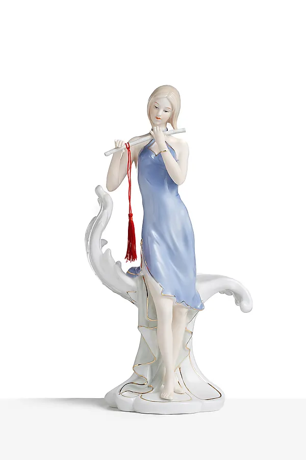 Статуэтка керамическая статуэтка девушки декоративная статуэтка с глазурью "Голубая лагуна" Nothing But Love, кремовый, мятный, светло-синий - фото 2