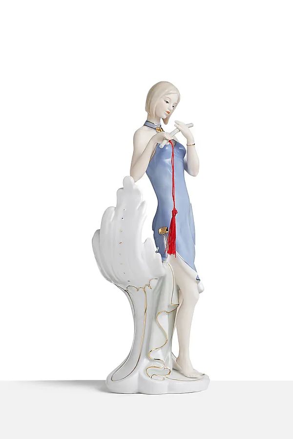 Статуэтка керамическая статуэтка девушки декоративная статуэтка с глазурью "Голубая лагуна" Nothing But Love, кремовый, мятный, светло-синий - фото 2