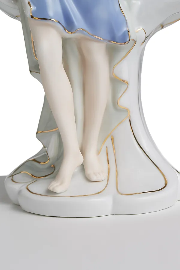 Статуэтка керамическая статуэтка девушки декоративная статуэтка с глазурью "Голубая лагуна" Nothing But Love, кремовый, мятный, светло-синий - фото 2